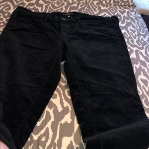 Black corduroy skinny jeans